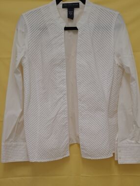 Geoffrey Beene White Textured Button-Up Shirt